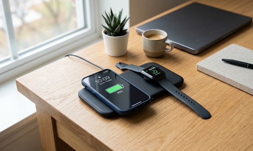 Vezeték nélküli töltés: Rend az íróasztalon és az éjjeliszekrényen